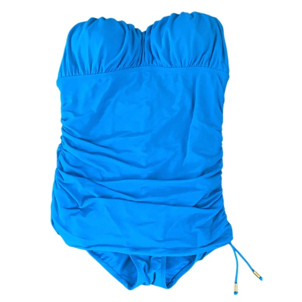 SPANX Turquoise One Piece Strapless Swimsuit Women’s Size 12